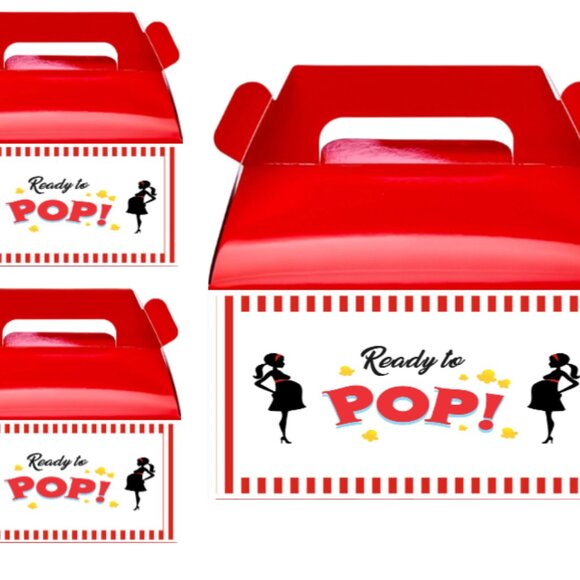 Gable Snack Boxes Baby Shower Ready to Pop Gender Reveal Party Favors 10 Pack - Picture 2 of 4